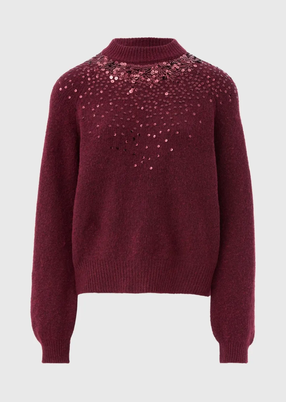 Tops>Papaya Petite Burgundy Scatter Sequin Jumper
