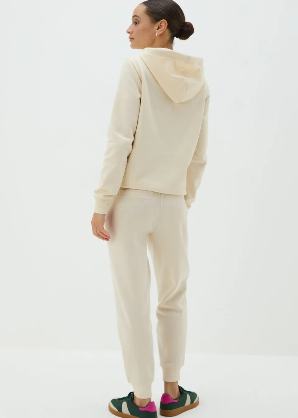 Trousers>Papaya Petite Cream Cuffed Jogging Bottoms