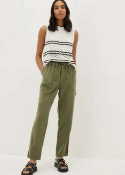 Trousers>Papaya Petite Green Utility Jogger Trouser