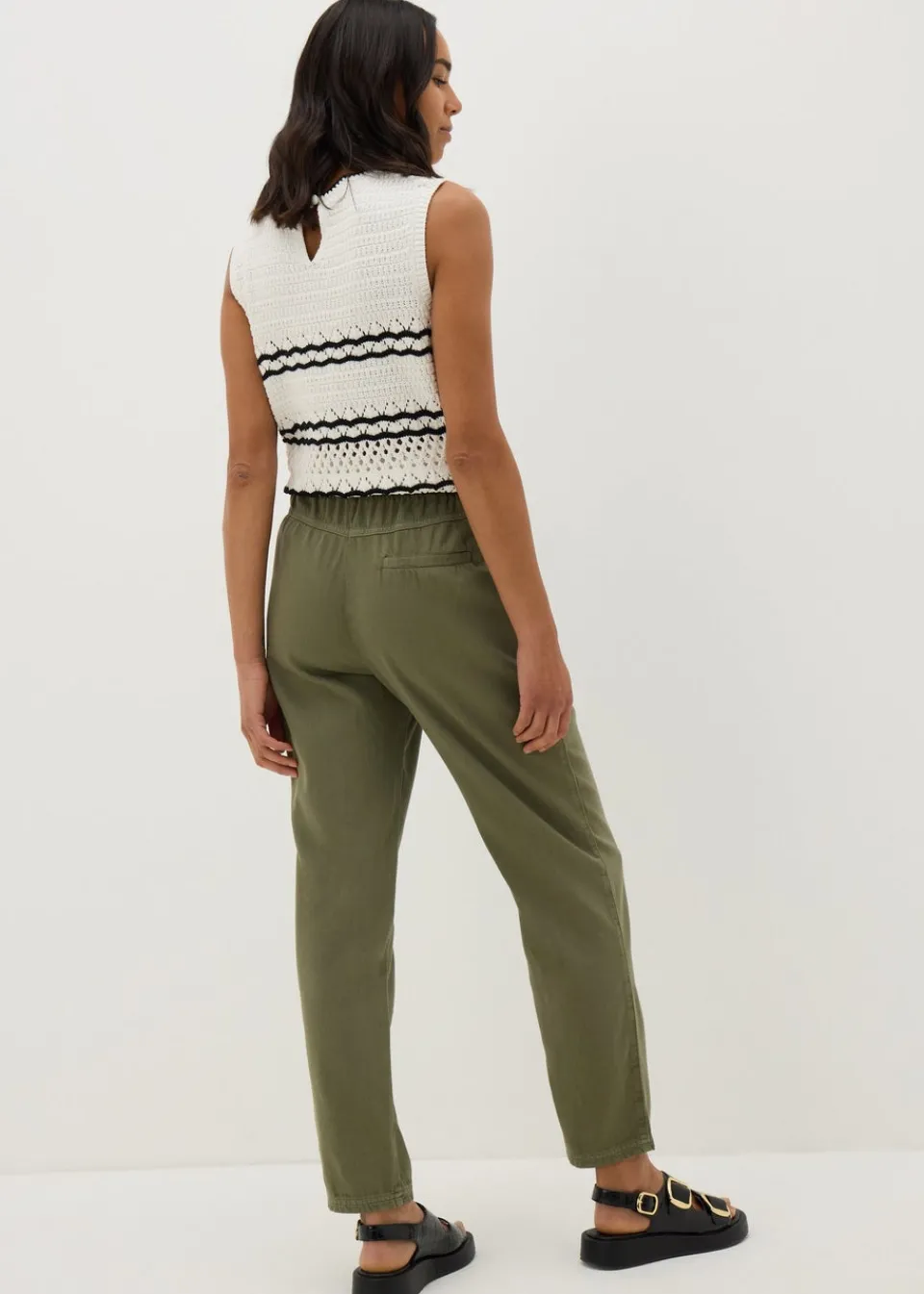 Trousers>Papaya Petite Green Utility Jogger Trouser