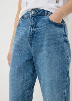 Jeans & Jeggings>Papaya Petite Mid Wash Mom Jeans