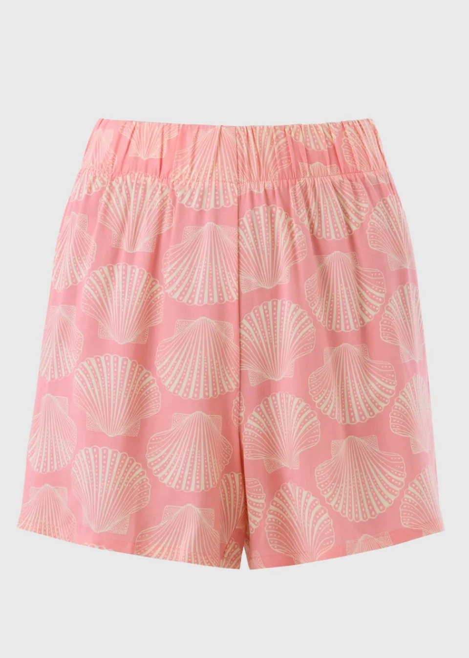 Shorts>Papaya Holiday Peach Shell Print Shorts