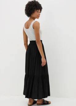 Skirts>Papaya Petite Petite Black Cheesecloth Maxi Skirt