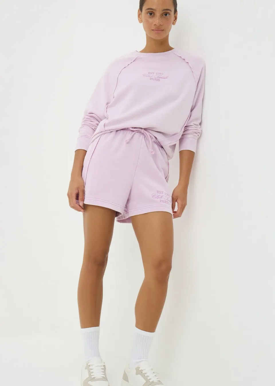 Shorts>Papaya Acid Wash Co Ord Shorts Pink