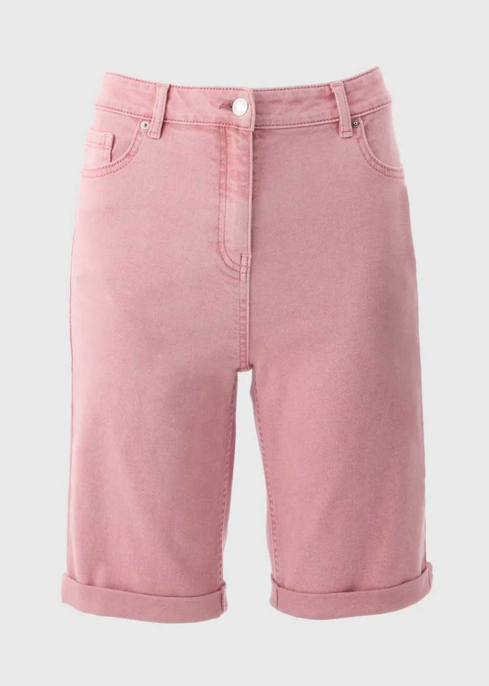 Shorts>Papaya Denim Pink April Denim Shorts