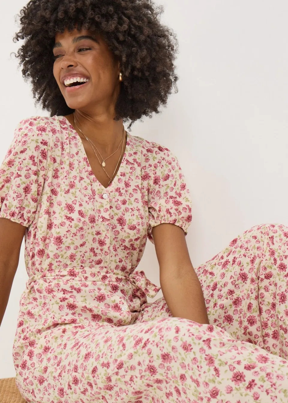 Jumpsuits & Playsuits>Papaya Pink Floral Jumpsuit