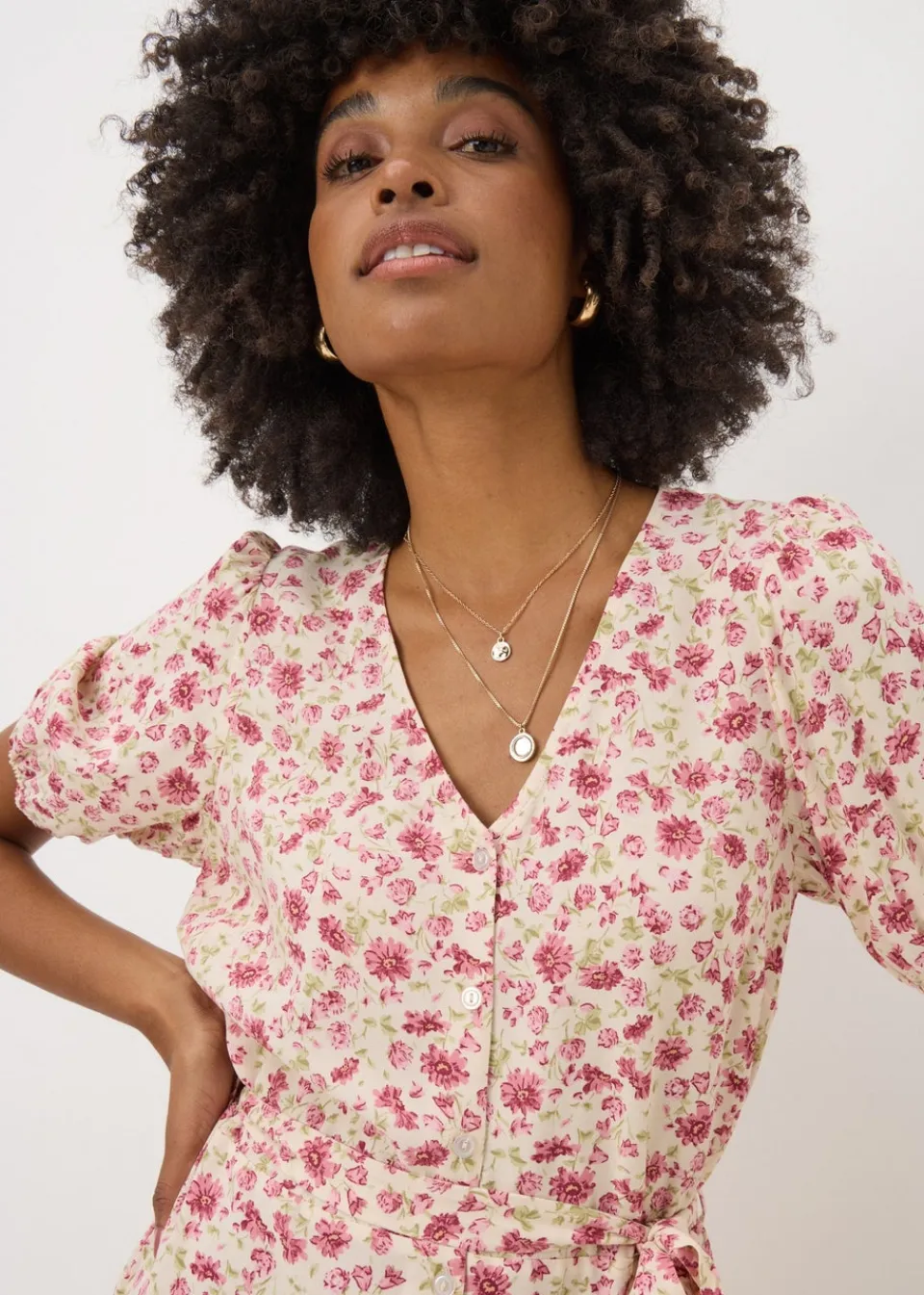 Jumpsuits & Playsuits>Papaya Pink Floral Jumpsuit