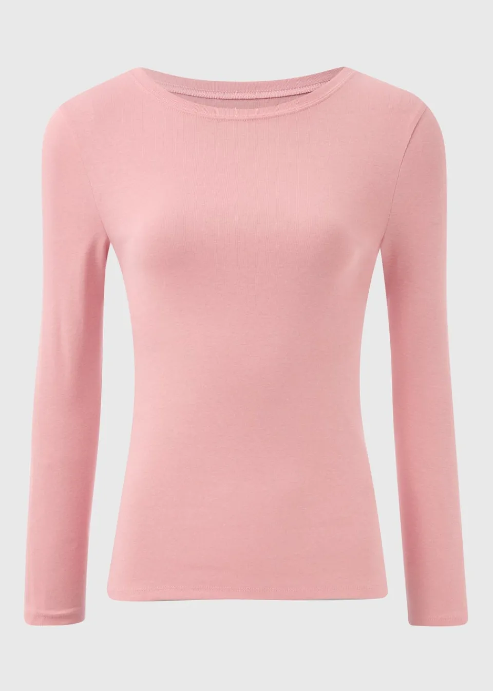 T-Shirts>Papaya Pink Long Sleeve Fitted T-Shirt