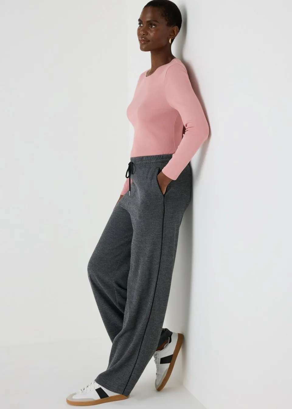 T-Shirts>Papaya Pink Long Sleeve Fitted T-Shirt