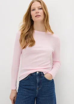 T-Shirts> Pink Long Sleeved T-Shirt