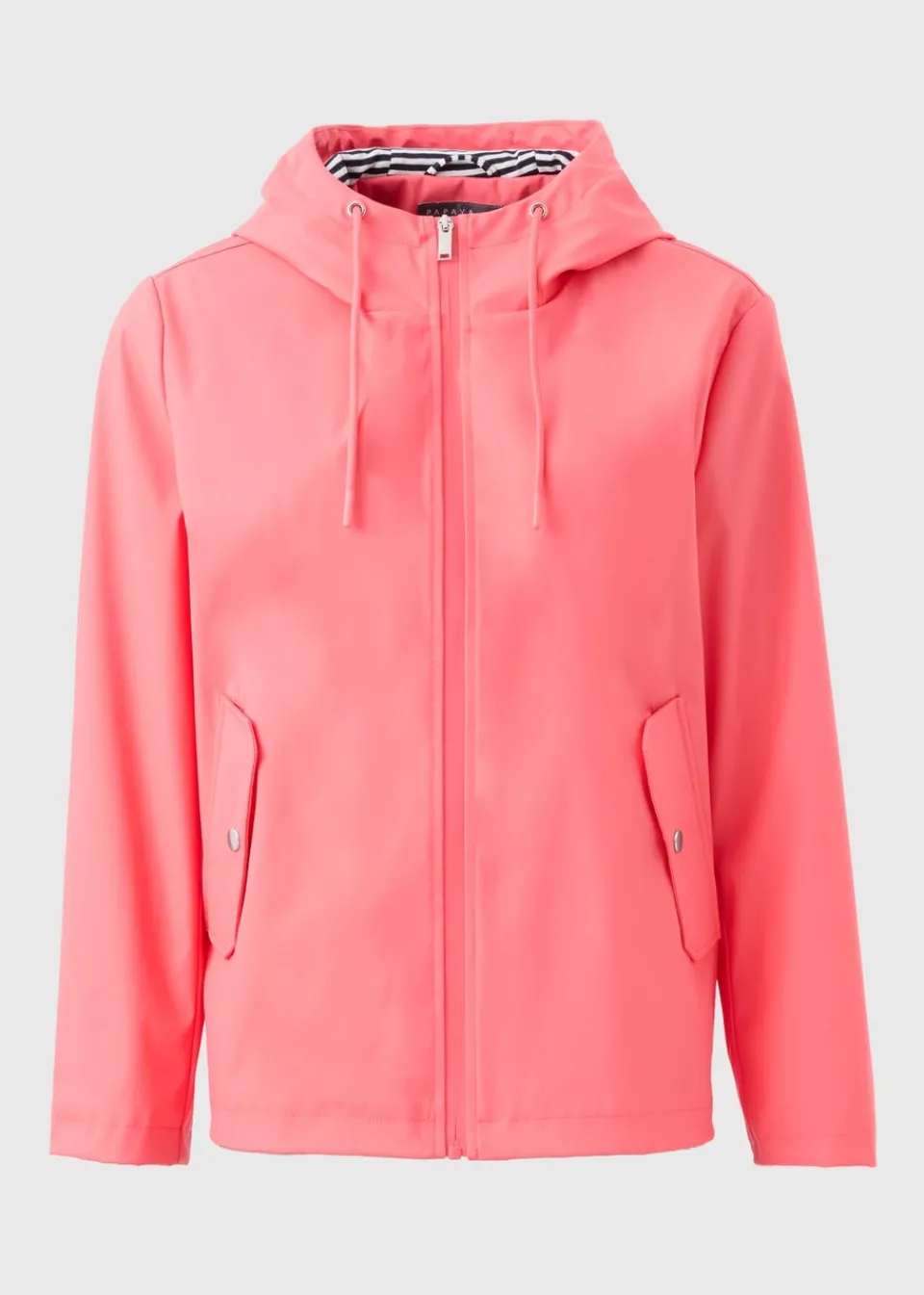 Coats & Jackets>Papaya Short Rubberised Parka Jacket Pink