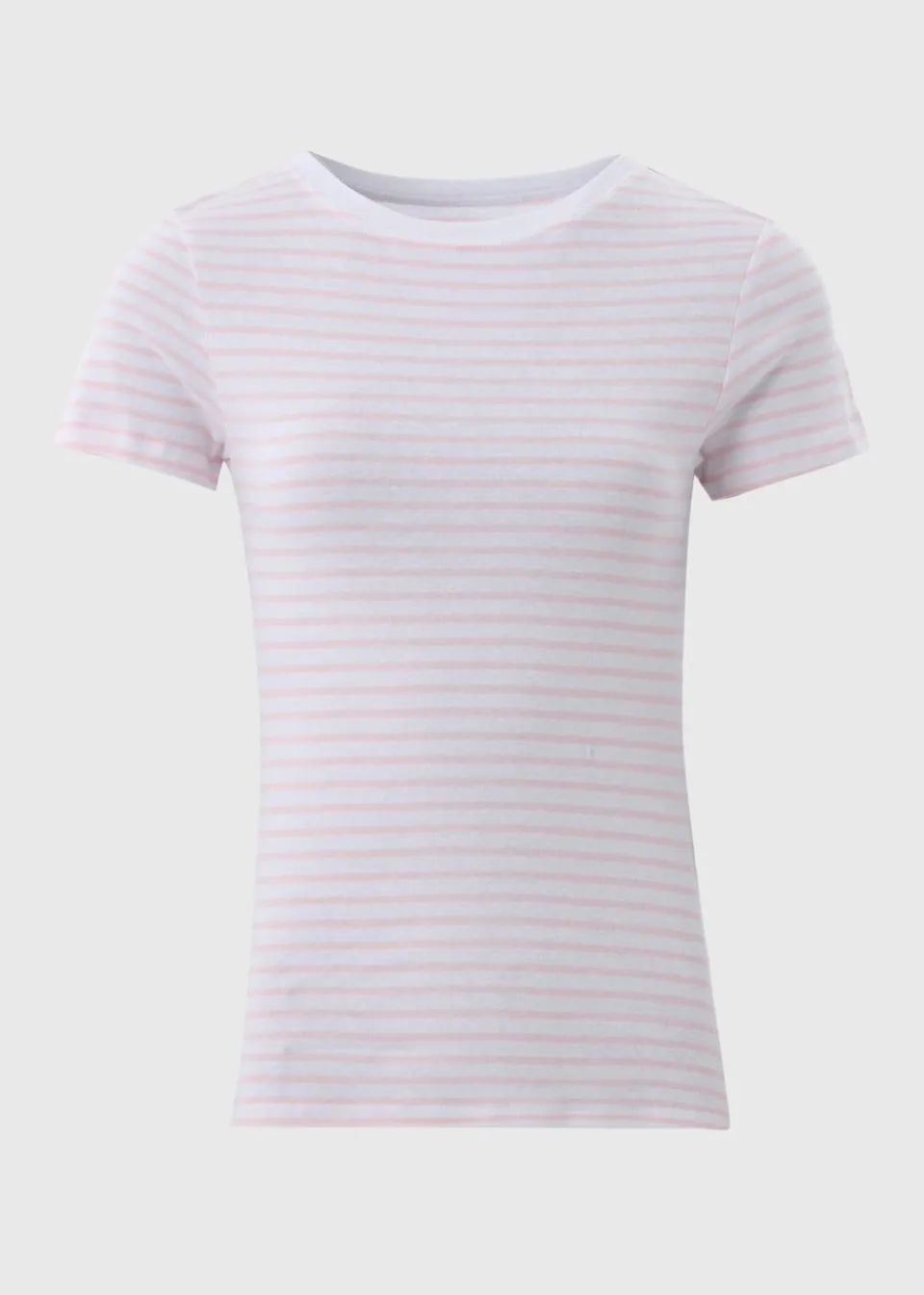 T-Shirts>Papaya Pink Stripe Fitted T-Shirt