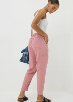 Trousers>Papaya Pink Utility Trousers