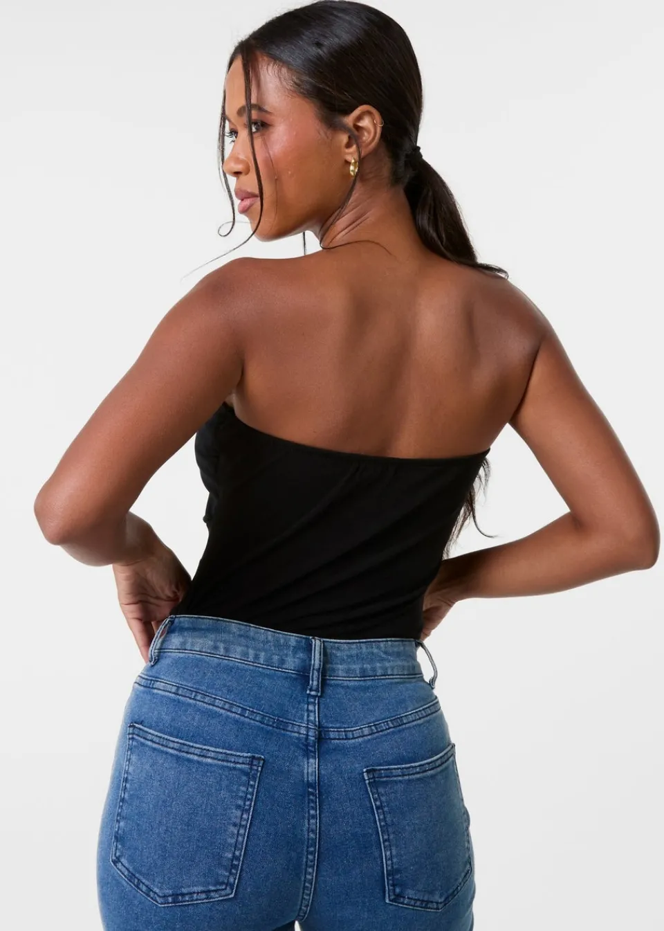 Tops>Pink Vanilla Black Detail Bodysuit