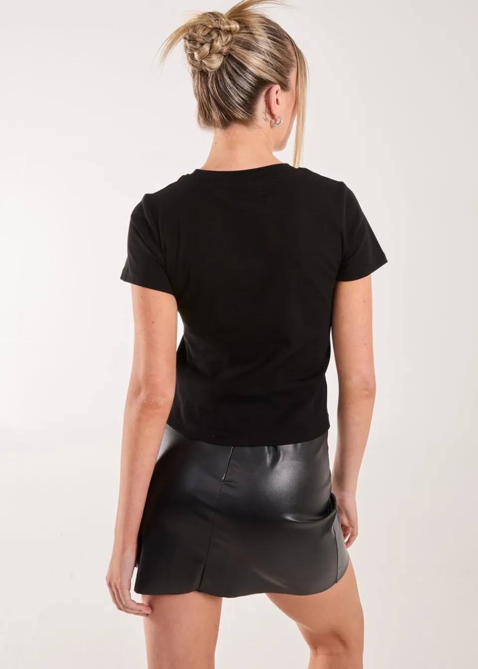 T-Shirts>Pink Vanilla Black Diamante Iconic Tee