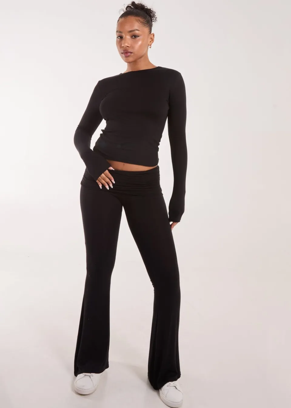 Loungewear>Pink Vanilla Black Long Sleeve Top