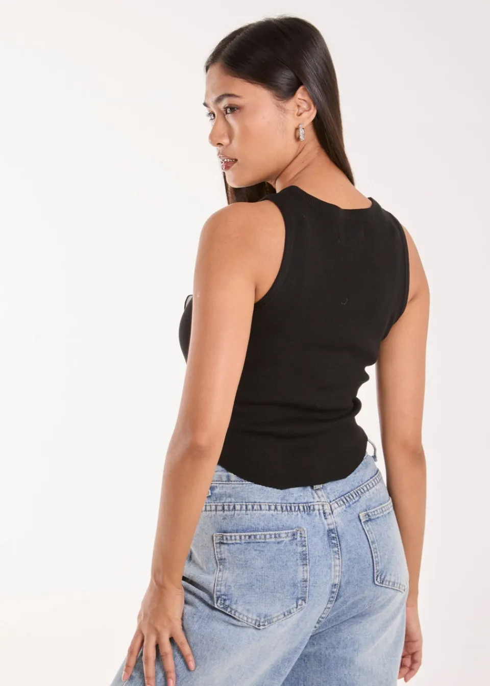 Tops>Pink Vanilla Black Oversized Ruffle Corsage Top