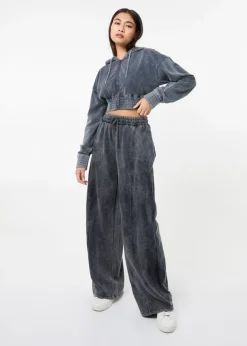 Trousers>Pink Vanilla Black Wash Wide Leg Trousers