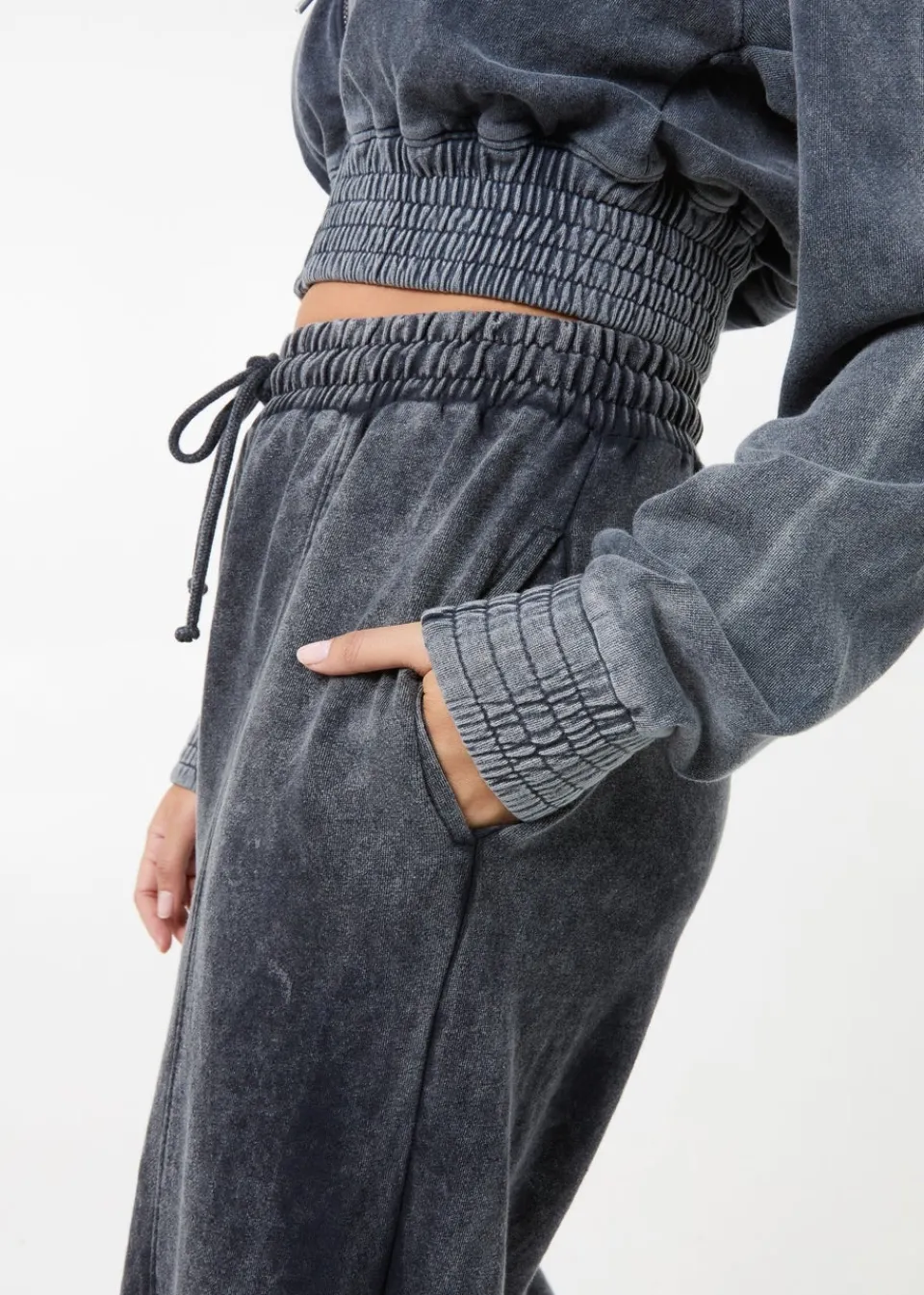 Trousers>Pink Vanilla Black Wash Wide Leg Trousers