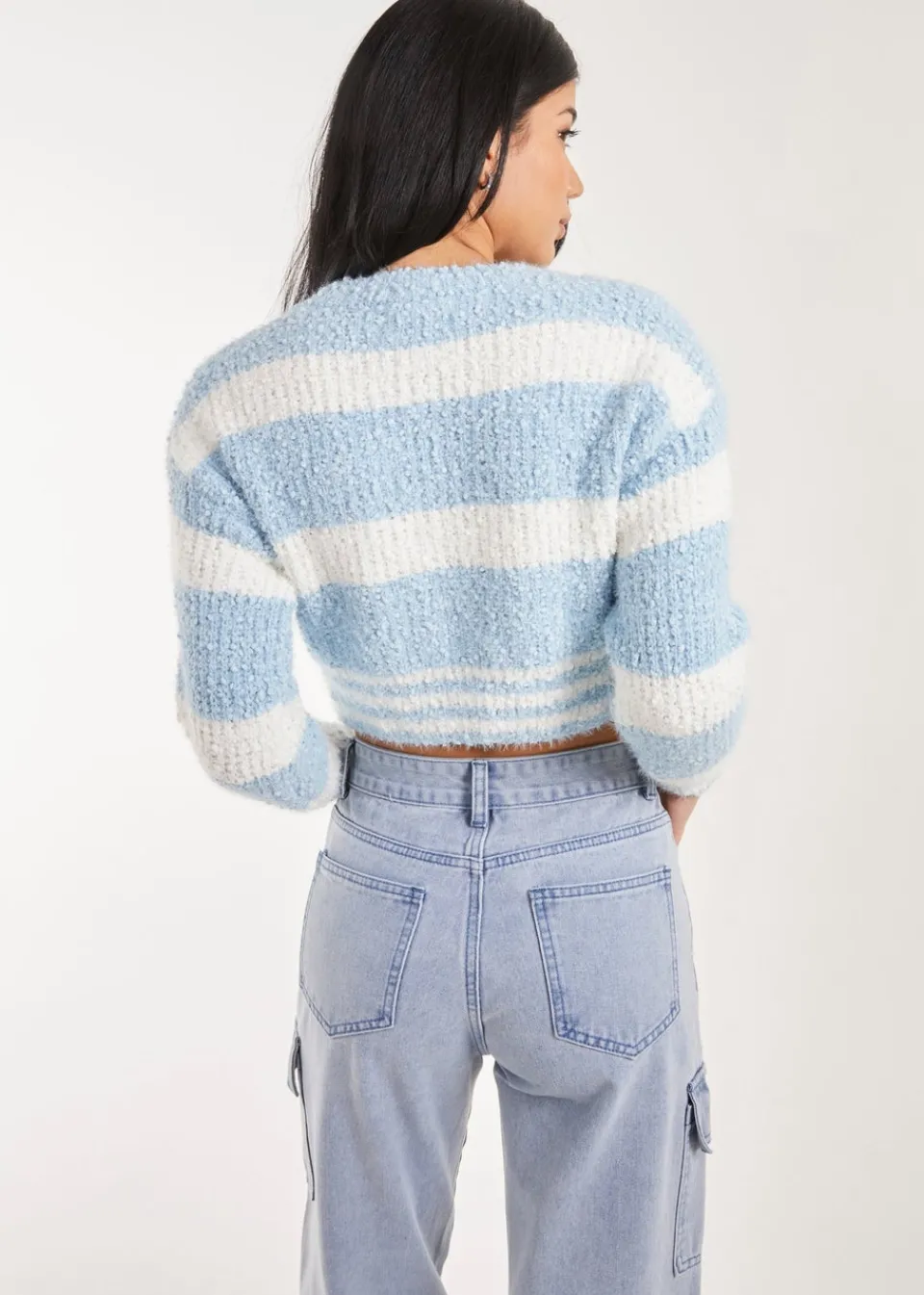 Tops>Pink Vanilla Blue Fluffy Cropped jumper