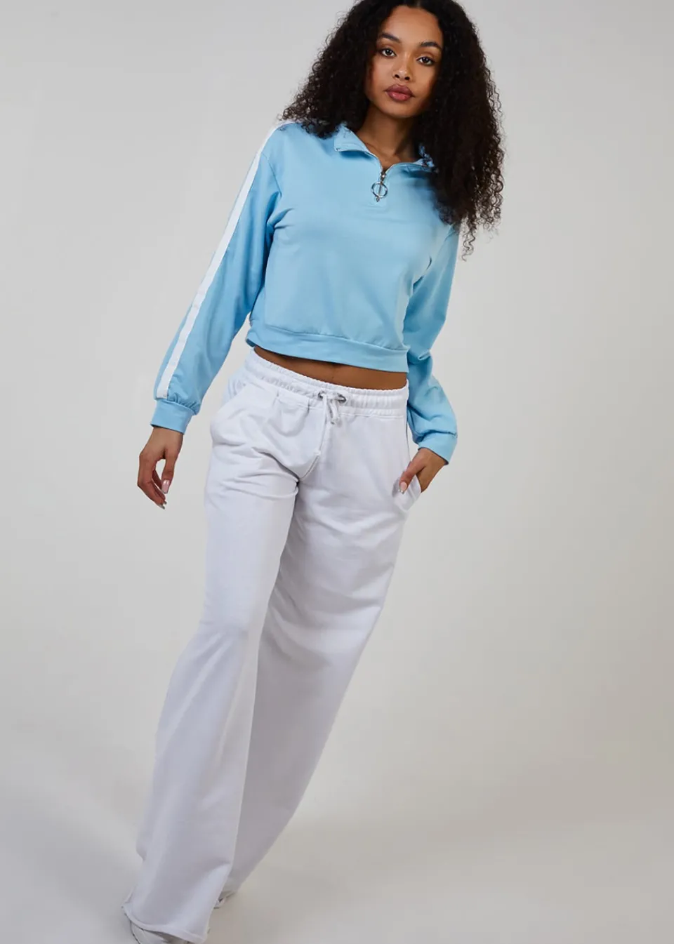 Tops>Pink Vanilla Zip Up Sweatshirt Blue