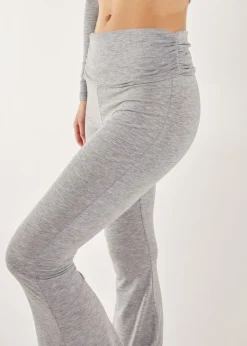 Trousers>Pink Vanilla Fold Over Waist Lounge Flares Grey