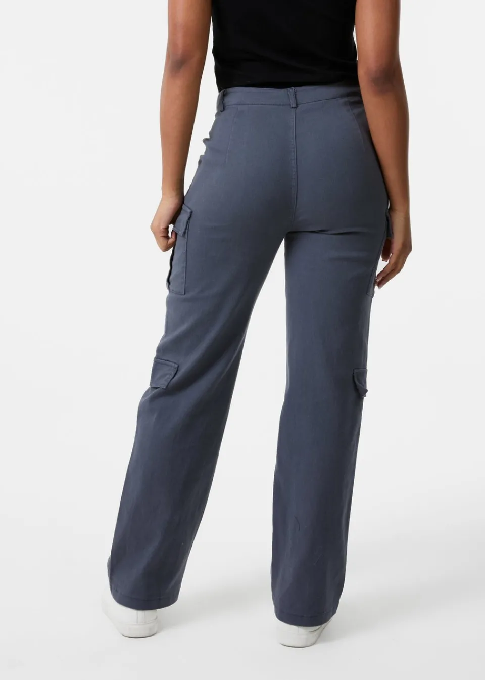 Trousers>Pink Vanilla Grey Cargo Trousers