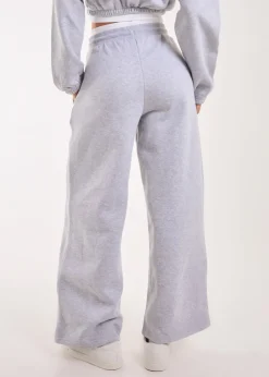 Trousers>Pink Vanilla Grey Contrast Waist Band Wide Joggers