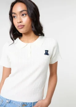 Tops>Pink Vanilla Ivory Cherub Cable Knit Top