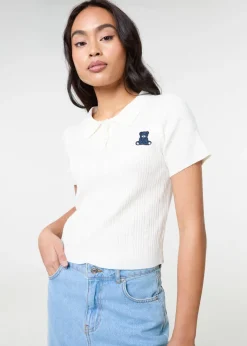 Tops>Pink Vanilla Ivory Cherub Cable Knit Top