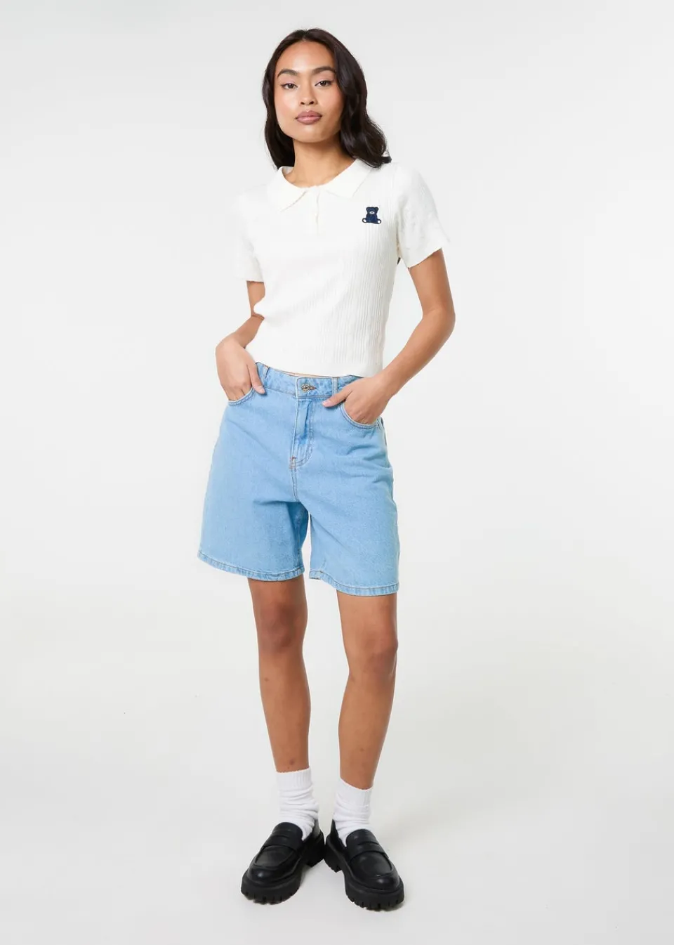 Tops>Pink Vanilla Ivory Cherub Cable Knit Top