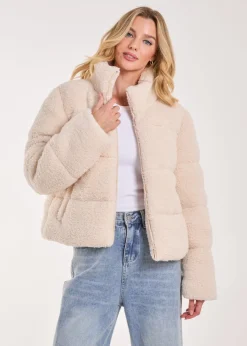 Coats & Jackets>Pink Vanilla Ivory Teddy Padded Coat