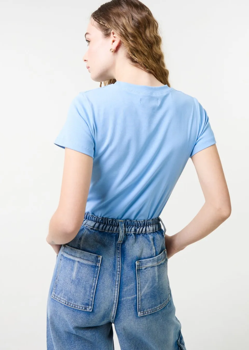 T-Shirts>Pink Vanilla Light Blue Short Sleeve T- Shirt