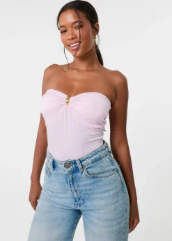 Tops>Pink Vanilla Pink Detail Bodysuit