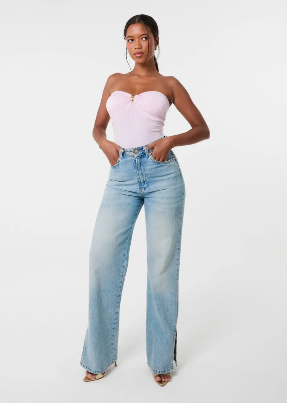 Tops>Pink Vanilla Pink Detail Bodysuit