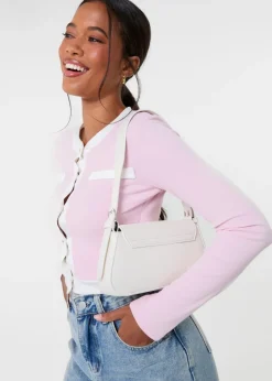 Tops>Pink Vanilla Pink Slinky Two Tone Cardigan