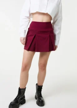 Skirts>Pink Vanilla Red Mini Pleated Skort