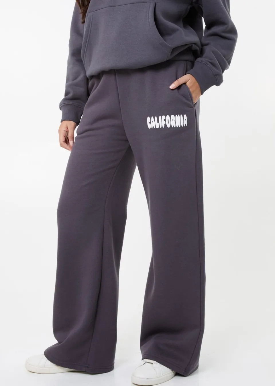 Trousers>Pink Vanilla Slate California Wide Leg Joggers