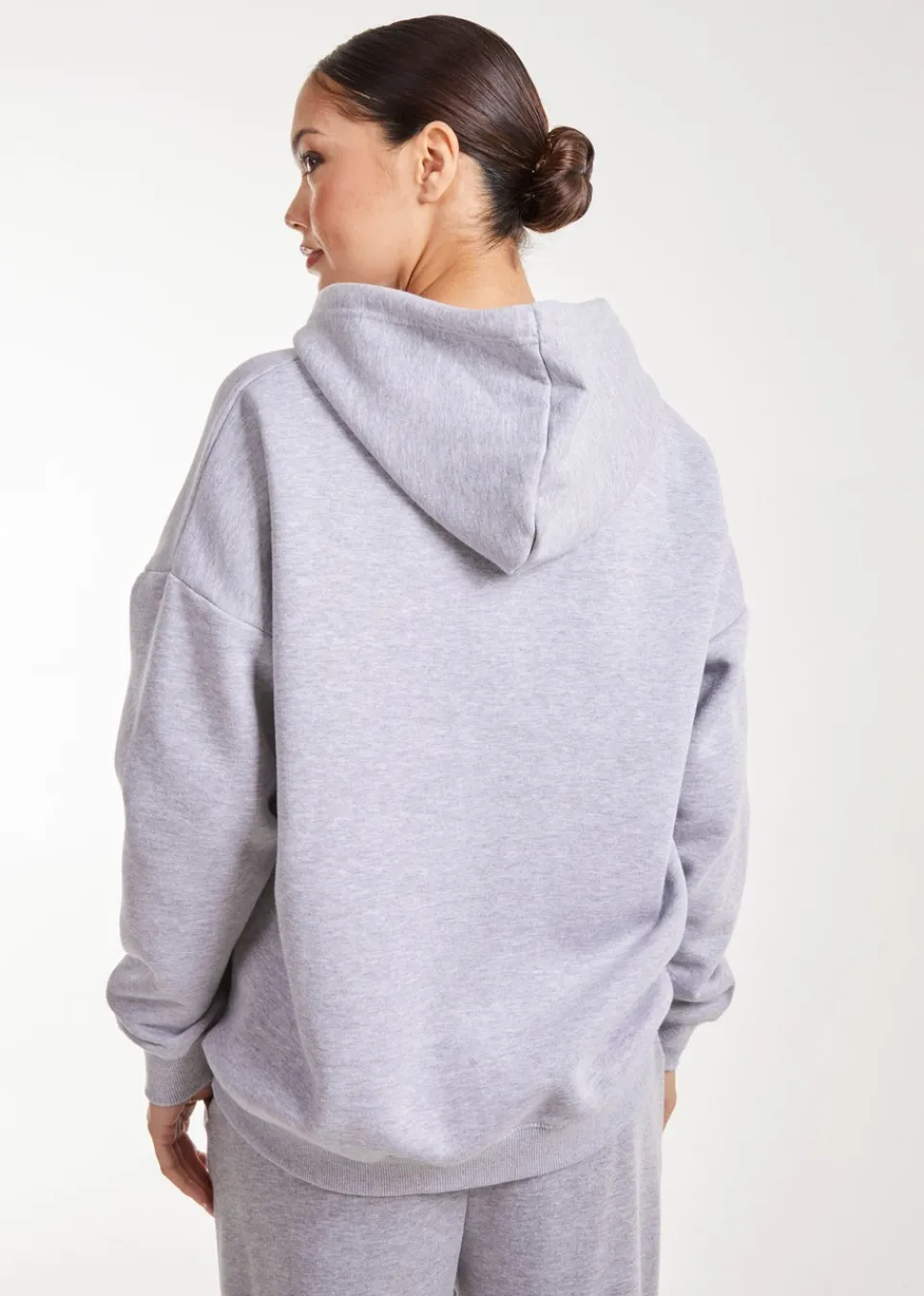 Tops>Pink Vanilla Sport Studio Textured Hoodie Grey