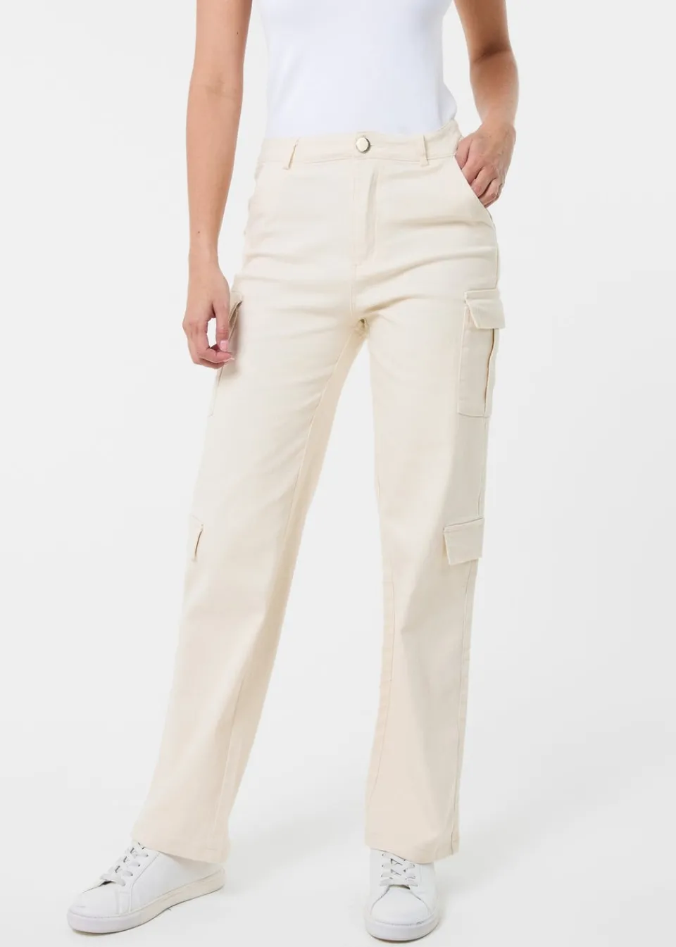 Trousers>Pink Vanilla Stone Cargo Trousers