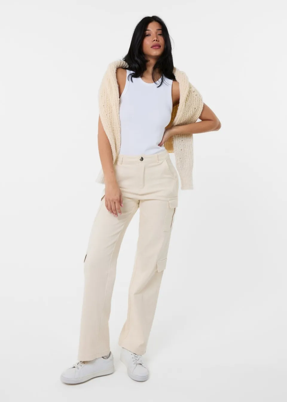 Trousers>Pink Vanilla Stone Cargo Trousers