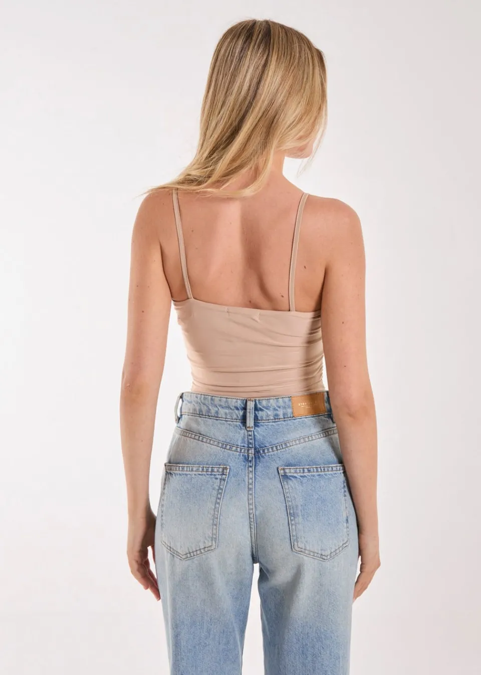 Tops>Pink Vanilla Stone Slinky Twist Front Bodysuit