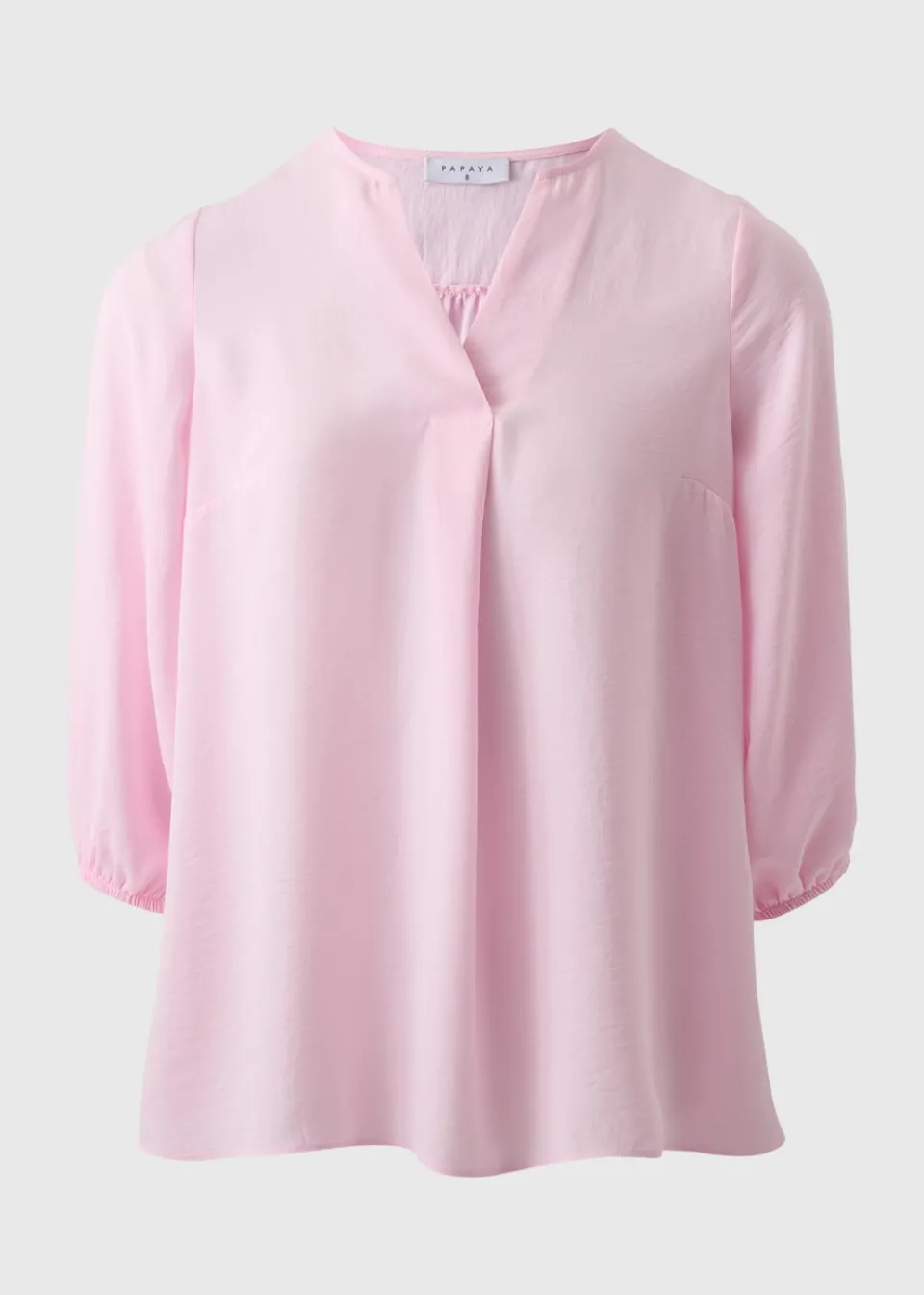 Tops>Papaya Pink V-Neck Airflow Blouse
