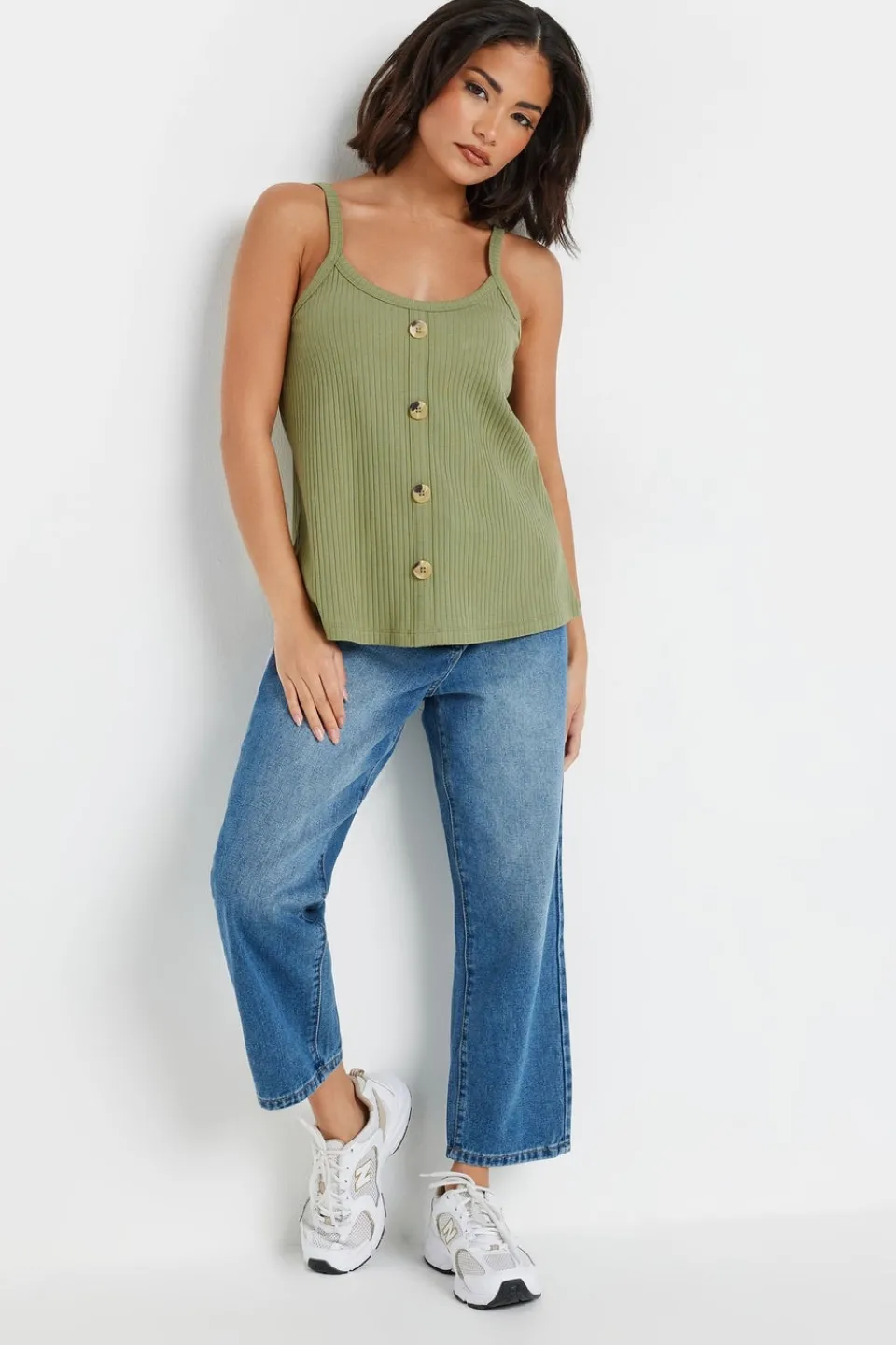 Tops>PIXIEGIRL Petite 2 Pack Sage Green & Purple Button Down Cami Tops