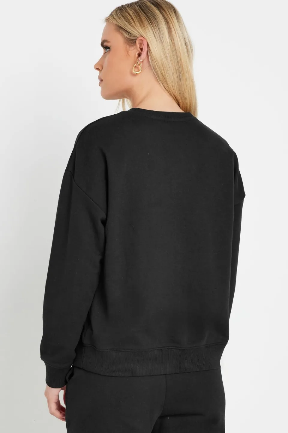 Loungewear>PIXIEGIRL Petite Black Jersey 'Paris' Slogan Sweatshirt