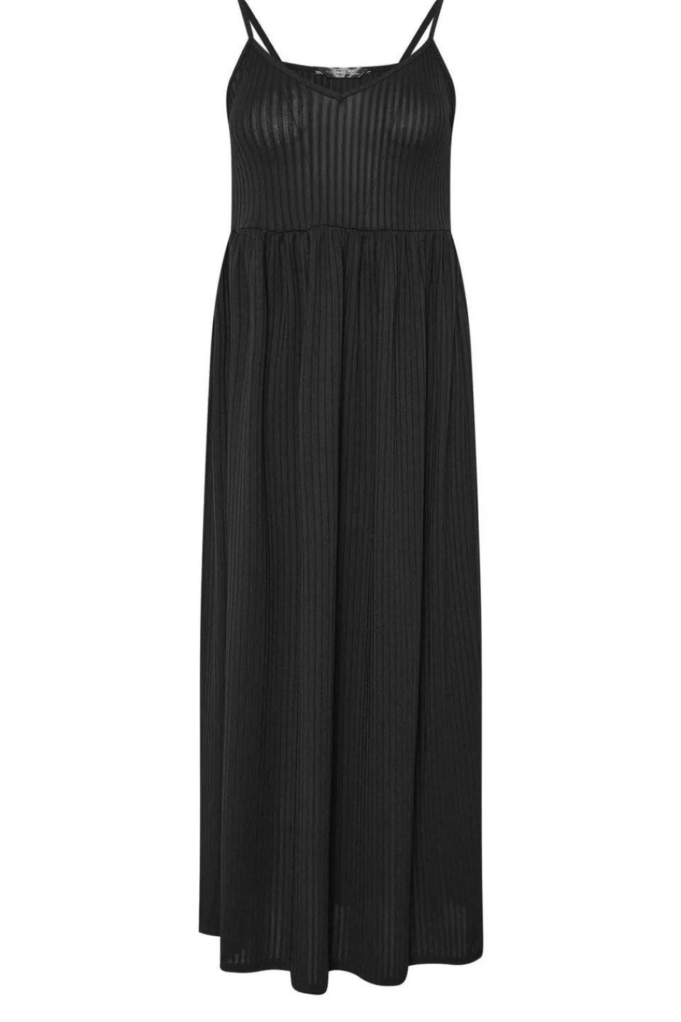 Dresses>PIXIEGIRL Petite Black Ribbed Strappy Maxi Dress