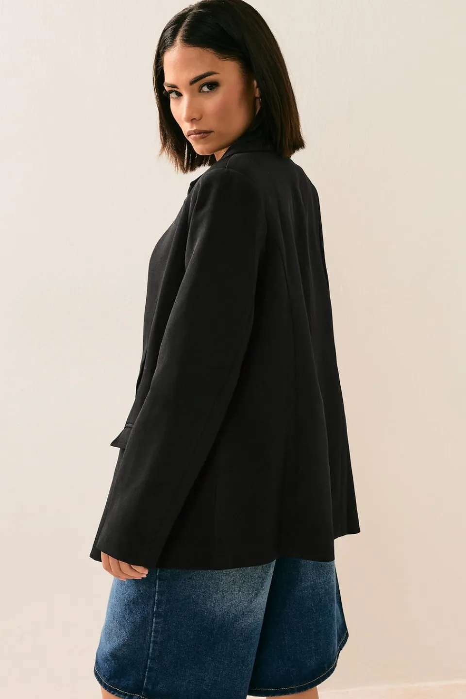 Coats & Jackets>PIXIEGIRL Petite Black Tailored Double Breasted Blazer