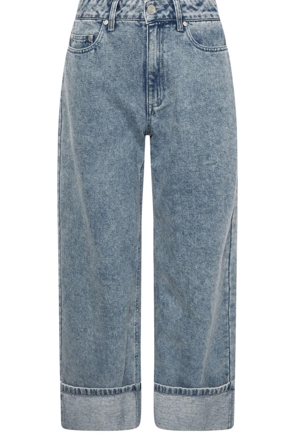 Jeans & Jeggings>PIXIEGIRL Petite Blue Wash Denim Turn Up Jeans