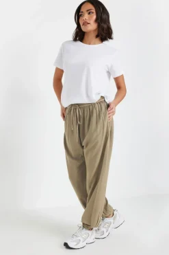 Trousers>PIXIEGIRL Petite Brown Seam Detail Cuffed Trousers