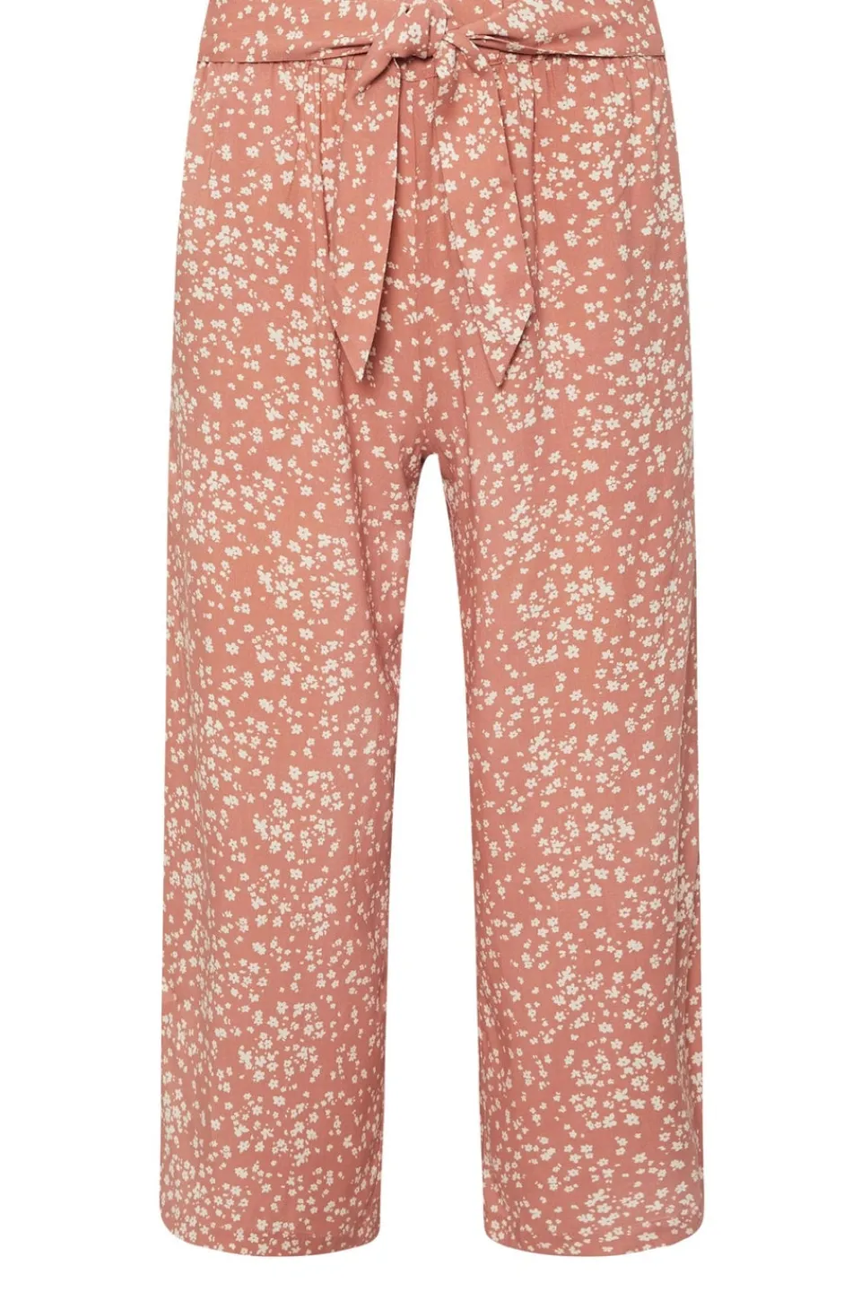 Trousers>PIXIEGIRL Petite Coral Pink Ditsy Floral Cropped Trousers